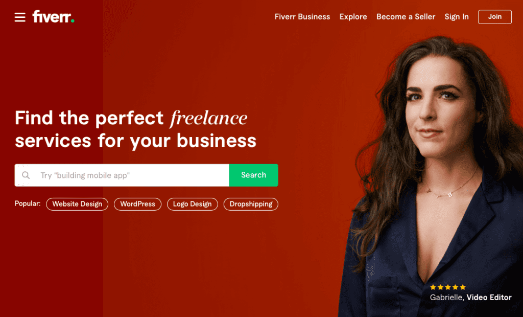 Fiverr Homepage