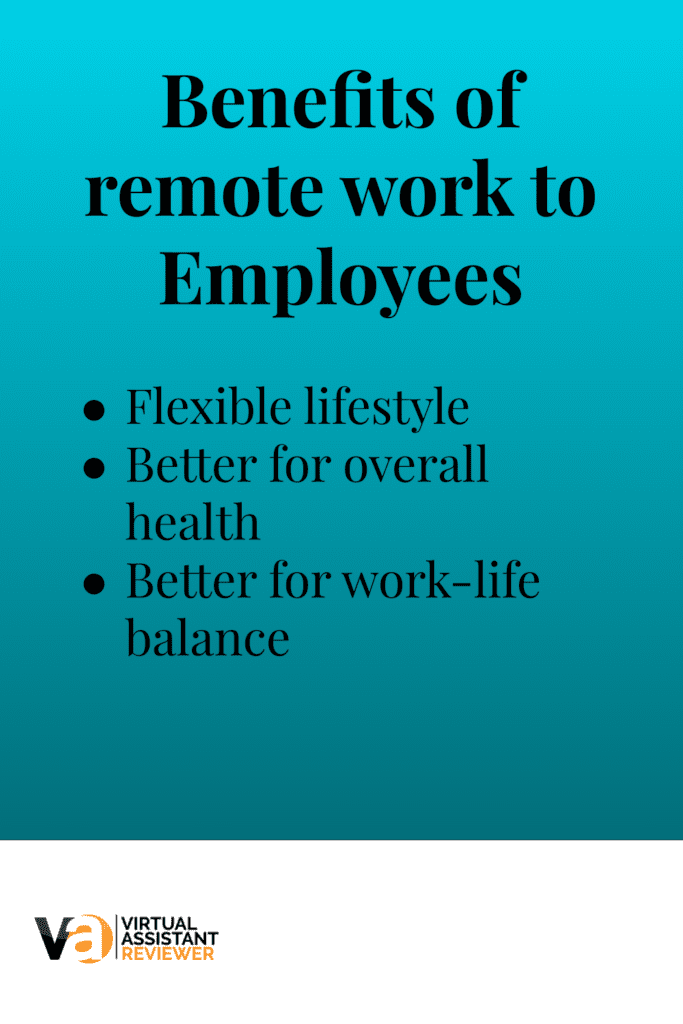 Benefits of remote work to Employees

